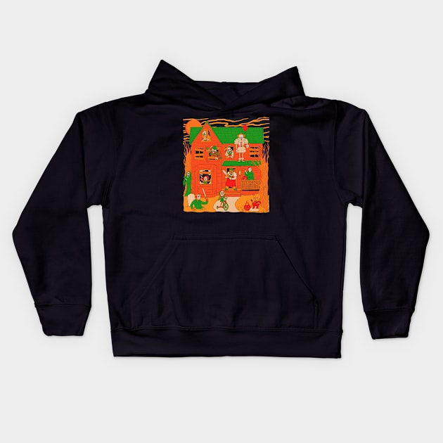 House of Horrors Kids Hoodie by chrisraimoart